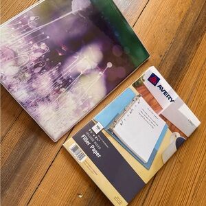 Avery 1” Durable Style 3-Ring Binder Purple w/ Dividers + Filler Paper Bundle